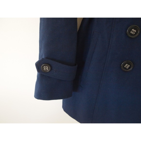 Miss Sixty Double Breasted Belted‎ Pea Coat Navy Blue Size Large - Picture 4 of 10